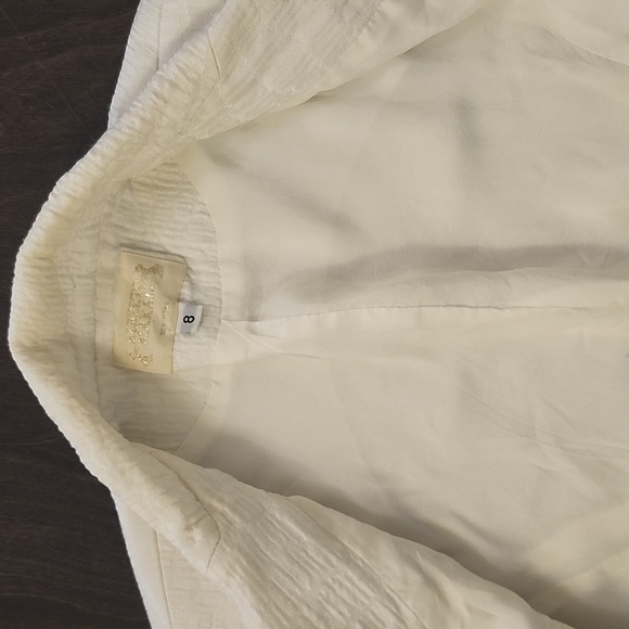 Alberto Makali Vintage white Cropped Blazer size 8 shoulder pads 1980's - Picture 4 of 4